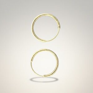 Jewelry Solid 14k Yellow Italian Gold Circle Hoop Earrings / Nose Rings 10mm